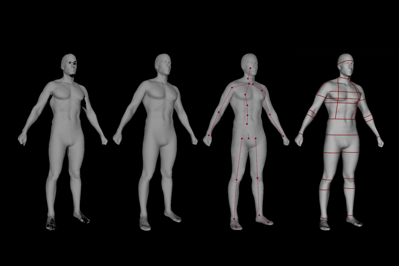 Natural Male in 3 Modeling Poses Base Mesh by valeriik | 3DOcean